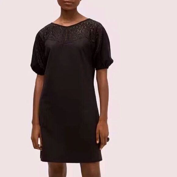 Kate Spade Flora Leopard Lace Ponte Little Black Dress  Office  Size S - Picture 1 of 12